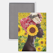Afrikaanse zonnebloem magneet (Voorkant / Achterkant)