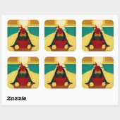 Afrikaanse zonsondergang 2009 vierkante sticker (Vel)