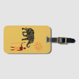 Afrikaanse zonsondergang bagagelabel