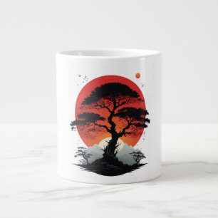 Afrikaanse Zonsondergang Boom Grote Koffiekop