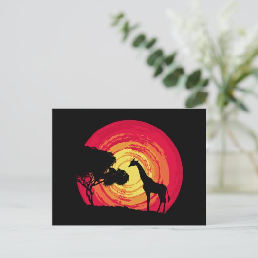 Afrikaanse zonsondergang briefkaart (Staand voorkant)
