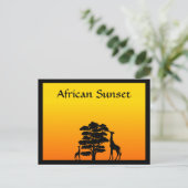 Afrikaanse zonsondergang briefkaart (Staand voorkant)