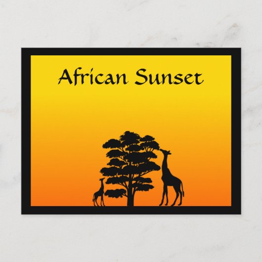 Afrikaanse zonsondergang briefkaart (Voorkant)