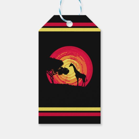 Afrikaanse zonsondergang cadeaulabel (Voorkant)
