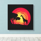 Afrikaanse zonsondergang canvas afdruk (Insitu (Houten vloer))