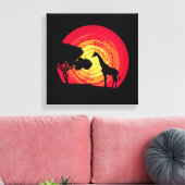 Afrikaanse zonsondergang canvas afdruk (Insitu (Woonkamer))