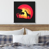 Afrikaanse zonsondergang canvas afdruk (Insitu (Slaapkamer))