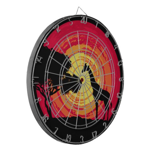 Afrikaanse zonsondergang dartbord (Voorkant Links)