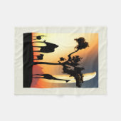 Afrikaanse zonsondergang fleece deken (Voorkant (Horizontaal))