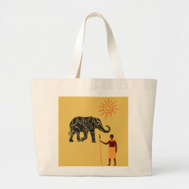 Afrikaanse zonsondergang grote tote bag