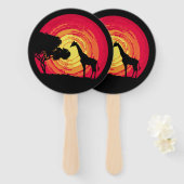 Afrikaanse zonsondergang handwaaier (Voorkant en achterkant)