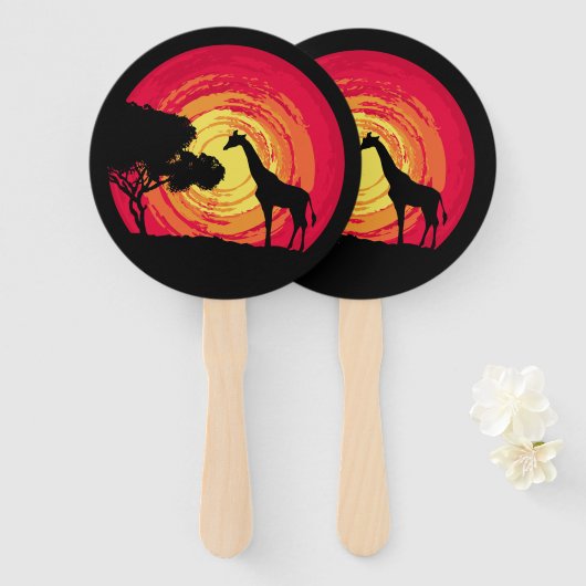 Afrikaanse zonsondergang handwaaier (Voorkant en achterkant)