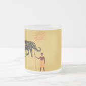 Afrikaanse zonsondergang matglas koffiemok (Center)