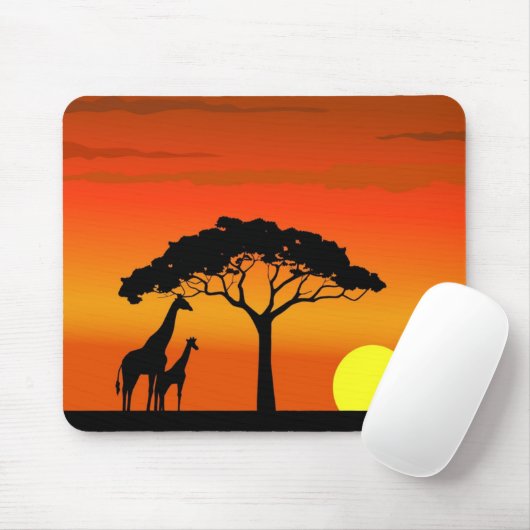 Afrikaanse zonsondergang muismat (Met muis)