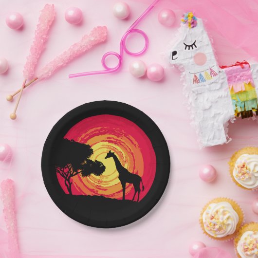 Afrikaanse zonsondergang papieren bordje (Feest)