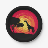 Afrikaanse zonsondergang papieren bordje (Voorkant)