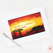 Afrikaanse zonsondergang rechthoekige sticker (Envelop)