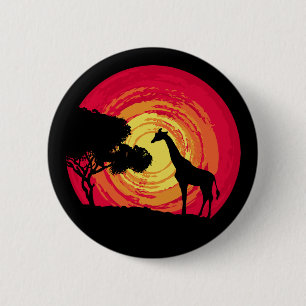 Afrikaanse zonsondergang ronde button 5,7 cm