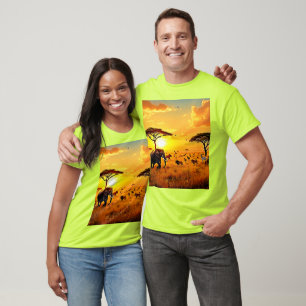 Afrikaanse Zonsondergang Safari Majesteitelijk Des T-shirt