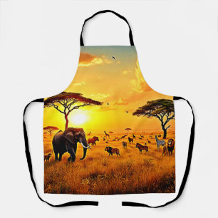 Afrikaanse Zonsondergang Safari Majesteitelijk Ont Schort