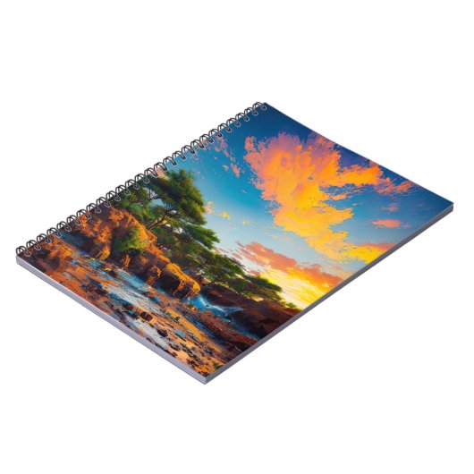 Afrikaanse zonsondergang schildert een rivier notitieboek (Linkerzijde)