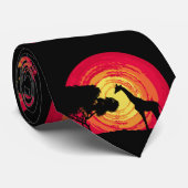 Afrikaanse zonsondergang stropdas (Opgerold)