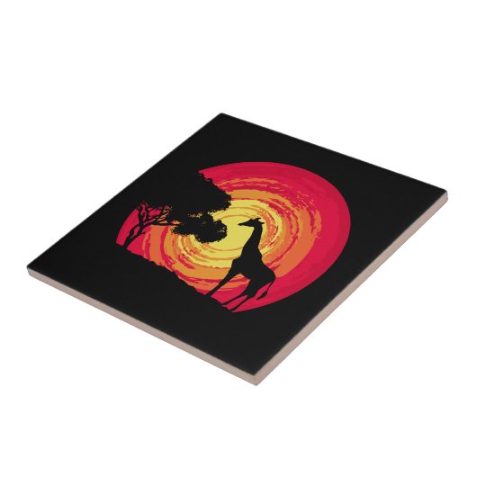 Afrikaanse zonsondergang tegeltje (Zijkant)