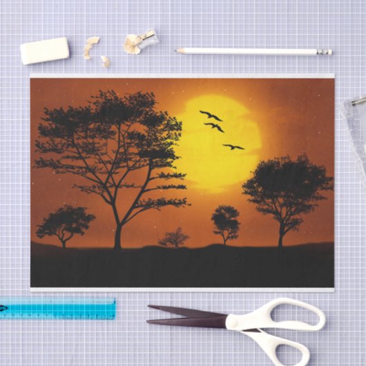 Afrikaanse zonsondergang tissuepapier (Craft)