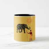 Afrikaanse zonsondergang tweekleurige koffiemok (Center)