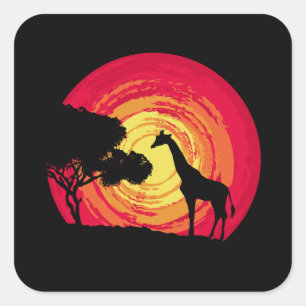 Afrikaanse zonsondergang vierkante sticker