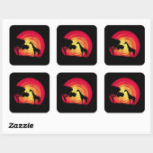 Afrikaanse zonsondergang vierkante sticker (Vel)