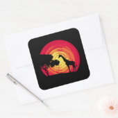 Afrikaanse zonsondergang vierkante sticker (Envelop)
