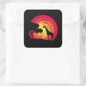 Afrikaanse zonsondergang vierkante sticker (Tas)