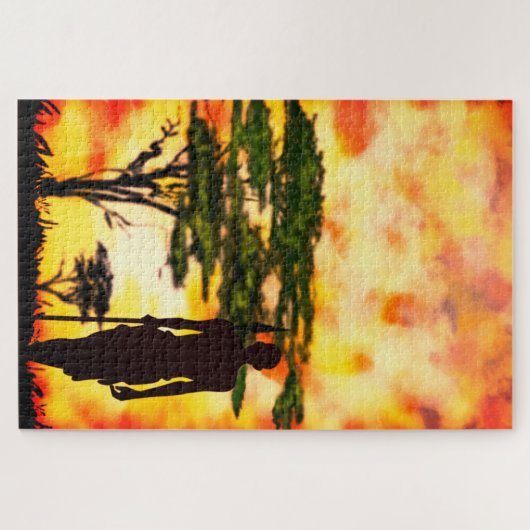 Afrikaanse zonsondergangspuzzel legpuzzel (Horizontaal)