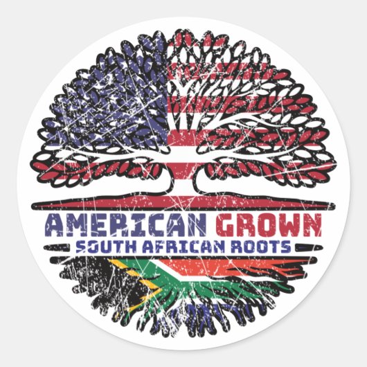 Afrikaanse Zuid-Afrika Verenigde Staten Verenigde Ronde Sticker (Voorkant)
