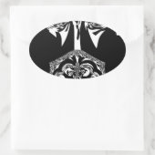 Afrikaanse zwart-wit kunst print ovale sticker (Tas)