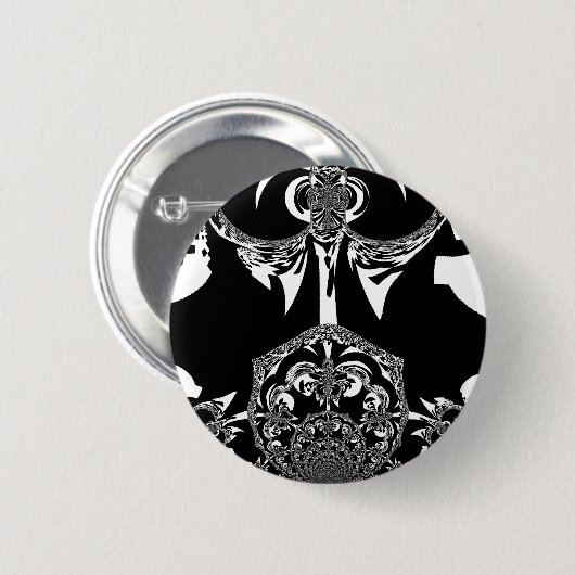 Afrikaanse zwart-wit kunst print ronde button 5,7 cm (Voorkant /achterkant)