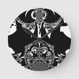 Afrikaanse zwart-wit kunst print ronde klok