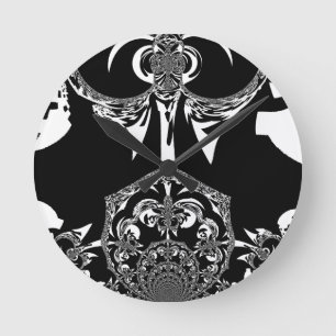 Afrikaanse zwart-wit kunst print ronde klok