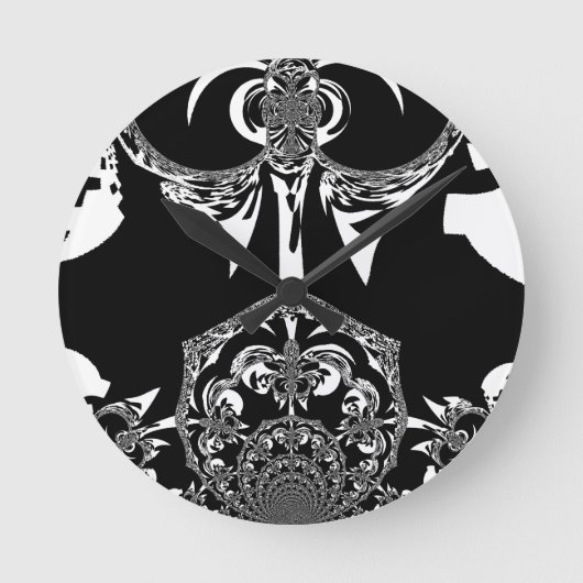 Afrikaanse zwart-wit kunst print ronde klok (Voorkant)