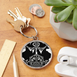 Afrikaanse zwart-wit kunst print sleutelhanger