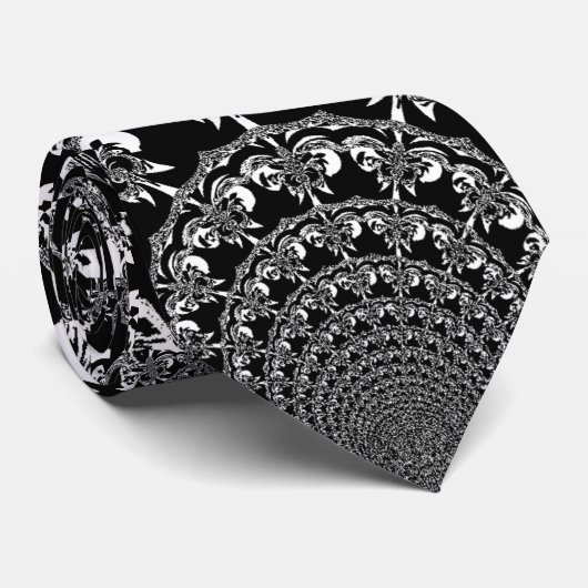 Afrikaanse zwart-wit kunst print stropdas (Opgerold)