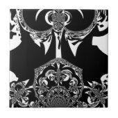 Afrikaanse zwart-wit kunst print tegeltje (Voorkant)