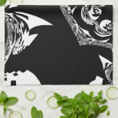 Afrikaanse zwart-wit kunst print theedoek (Gevouwen)