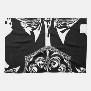 Afrikaanse zwart-wit kunst print theedoek