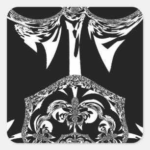 Afrikaanse zwart-wit kunst print vierkante sticker