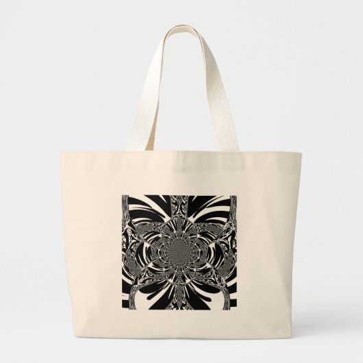 Afrikaanse Zwart-Wit Traditionele Motif Art Print Grote Tote Bag (Voorkant)