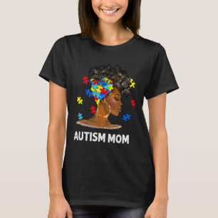 Afrikaanse zwarte autisme mam Afro Moeder Autisme T-shirt