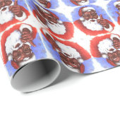 Afrikaanse zwarte bruine hispanische kerstman cadeaupapier (Rol Hoek)