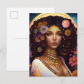 Afrikaanse zwarte godin koningin Fantasy Art Briefkaart (Voorkant / Achterkant)